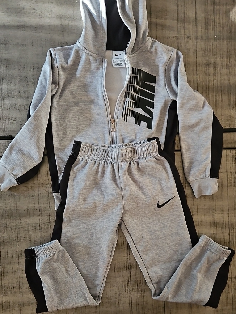 Nike Kids Gray and Black Sweatshirt & Joggers Set
